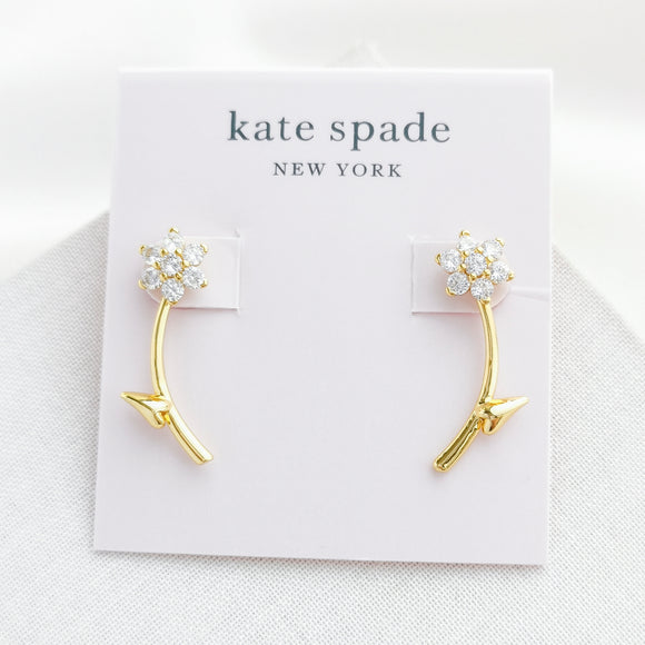 Myosotis Flower Ear Jacket  Earrings (Clear)