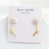 Myosotis Flower Ear Jacket  Earrings (Clear)