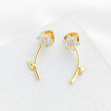 Myosotis Flower Ear Jacket  Earrings (Clear)
