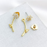 Myosotis Flower Ear Jacket  Earrings (Clear)