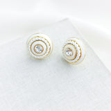 Know The Ropes Mixed Media Stud Earrings (White)