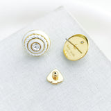 Know The Ropes Mixed Media Stud Earrings (White)