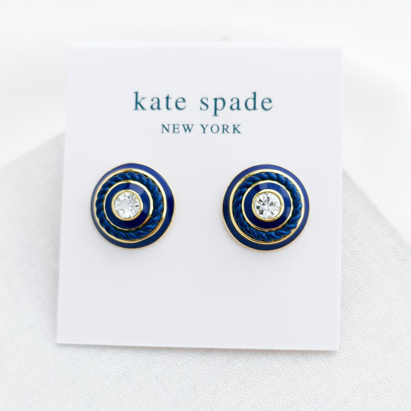 Know The Ropes Mixed Media Stud Earrings (Blue)