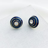 Know The Ropes Mixed Media Stud Earrings (Blue)