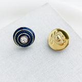Know The Ropes Mixed Media Stud Earrings (Blue)