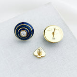 Know The Ropes Mixed Media Stud Earrings (Blue)
