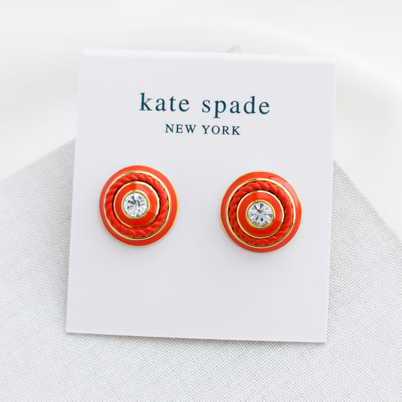 Know The Ropes Mixed Media Stud Earrings (Red)