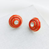 Know The Ropes Mixed Media Stud Earrings (Red)