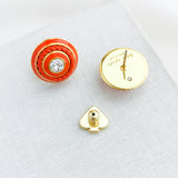 Know The Ropes Mixed Media Stud Earrings (Red)