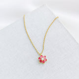 Myosotis Flower Mini Pendant Necklace (Pink Multi)