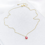Myosotis Flower Mini Pendant Necklace (Pink Multi)
