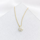 Myosotis Flower Mini Pendant Necklace (Clear)