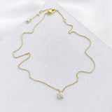 Myosotis Flower Mini Pendant Necklace (Clear)