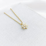 Myosotis Flower Mini Pendant Necklace (Clear)