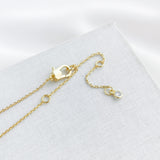 Myosotis Flower Mini Pendant Necklace (Clear)