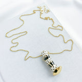 Gold Alice In Wonderland Stacked Teacup Tea Time Pendant Necklace