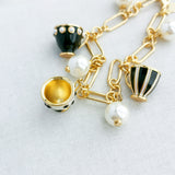 Alice In Wonderland Teacup Tea Time Charm Bracelet