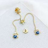 Sea Star Crab Linear Earrings