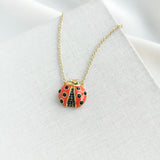 Little Ladybug Mini Pendant Necklace (Red Multi)