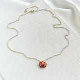 Little Ladybug Mini Pendant Necklace (Red Multi)