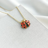 Little Ladybug Mini Pendant Necklace (Red Multi)