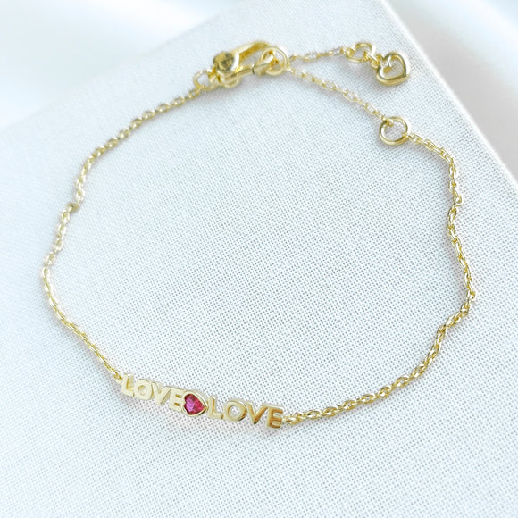 Love You Mom Gold Bracelet