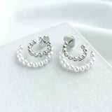 Pearl Caviar Double Huggies Earrings
