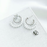 Pearl Caviar Double Huggies Earrings