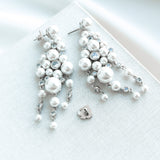 Pearl Caviar Silver Statement Earrings