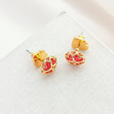 Something Sparkly Spade Studs (Ruby)