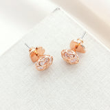 Something Sparkly Spade Studs (Clear/Rose Gold)