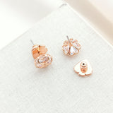 Something Sparkly Spade Studs (Clear/Rose Gold)