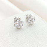 Something Sparkly Spade Studs (Clear/Silver)