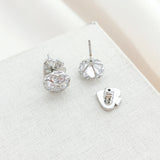 Something Sparkly Spade Studs (Clear/Silver)