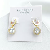 Something Sparkly Spade Huggies Earrings (Clear/Gold)