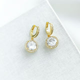 Something Sparkly Spade Huggies Earrings (Clear/Gold)