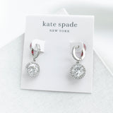 Something Sparkly Spade Huggies Earrings (Clear/Silver)