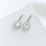 Something Sparkly Spade Huggies Earrings (Clear/Silver)