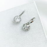 Something Sparkly Spade Huggies Earrings (Clear/Silver)