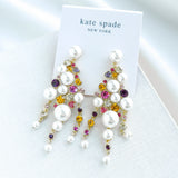 Multicolour Pearl Caviar Gold Statement Earrings