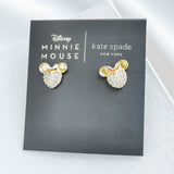 Gold Disney Minnie Mouse Pave Stud Earrings