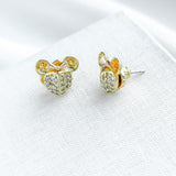 Gold Disney Minnie Mouse Pave Stud Earrings