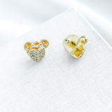 Gold Disney Minnie Mouse Pave Stud Earrings