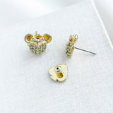 Gold Disney Minnie Mouse Pave Stud Earrings
