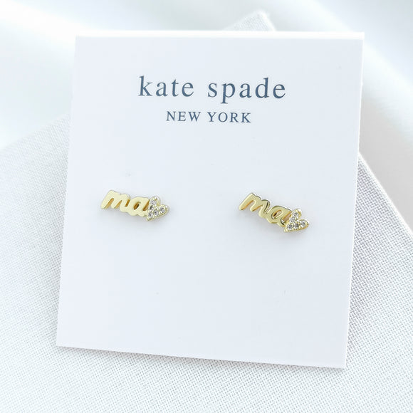 Love You, Mom Mama Gold Mini Stud Earrings