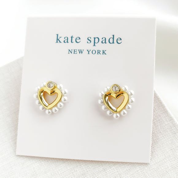 Shining Spade Pearl Stud Earrings