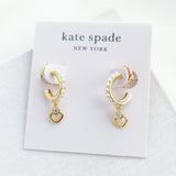 Shining Spade Pearl Huggie Earrings