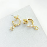 Shining Spade Pearl Huggie Earrings