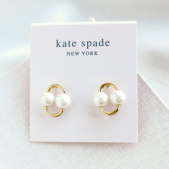 Nouveau Faux Pearl Stud Earrings
