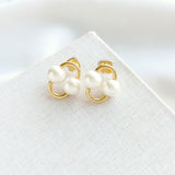 Nouveau Faux Pearl Stud Earrings